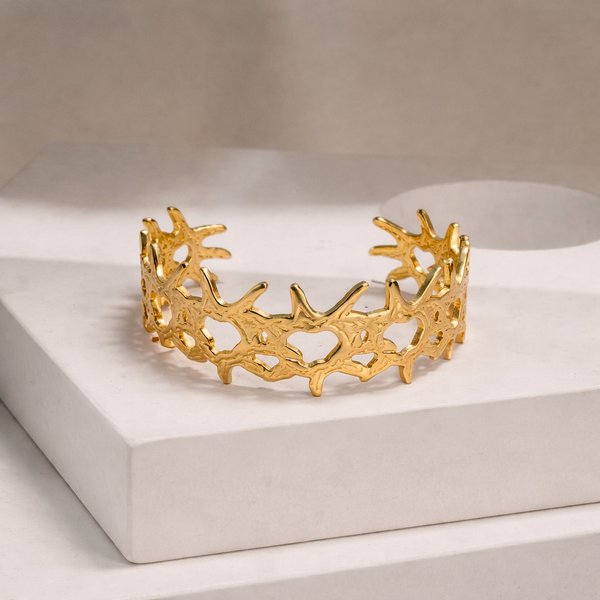 Coral Open cuff Bracelet