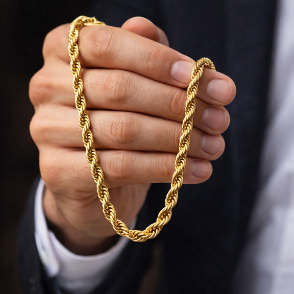 Gold Plated Rope Chain For Men