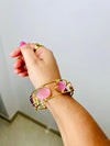 Minimalist Pink Natural Stone Cuff