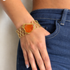 Natural Raw Carnelian cuff bracelet