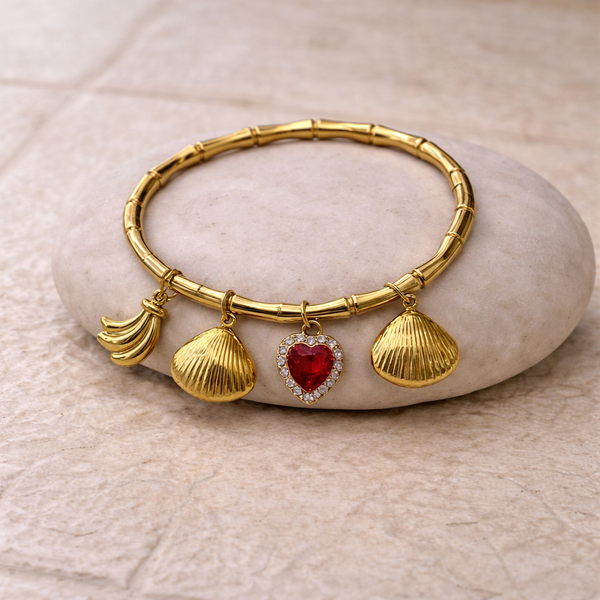 Red Heart charm Bracelet