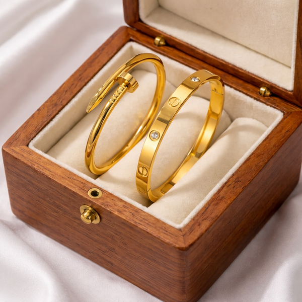 Bold Gold Stack-Nail & Cartier Combo Set