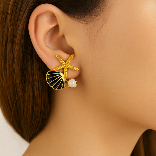 Shell Earring - 18K Gold Plated & Waterproof