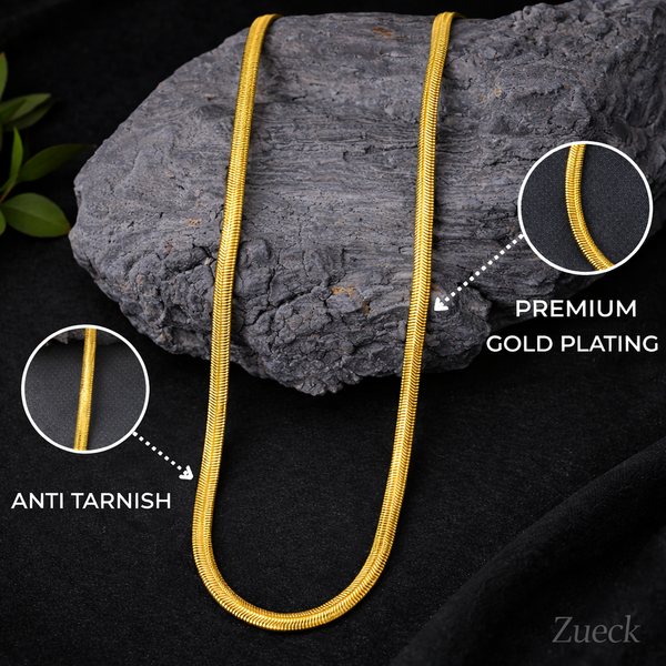 Gold Plated Snake Chain For Men (25 Inch)