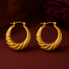 2.Gold Swirl Hoop - 18K Gold Plated & Waterproof