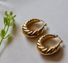 2.Gold Swirl Hoop - 18K Gold Plated & Waterproof