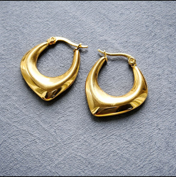 Chunky Gold-Plated Hoops