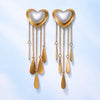 Korean Pearl Heart Statement Earring