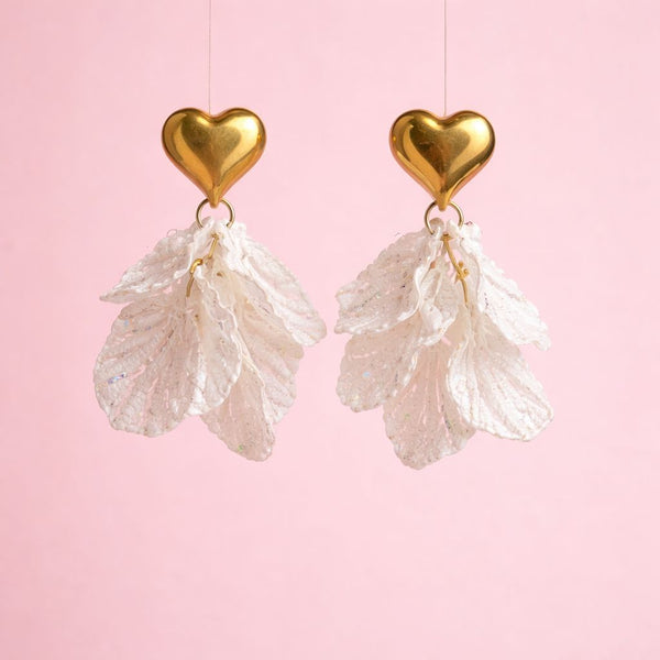 Korean White Petals Earring
