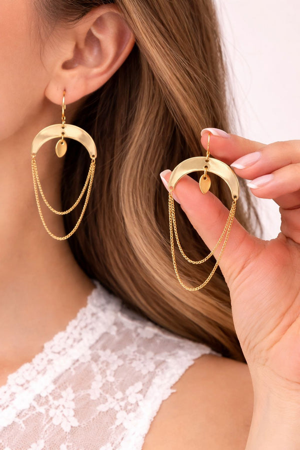 Half Moon Tassel Earring